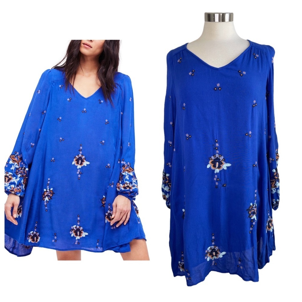 FREE PEOPLE Oxford Embroidered Dress size XS
